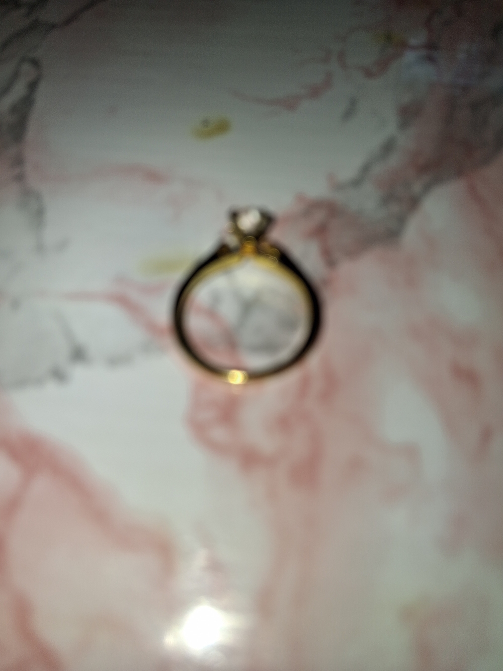 Source Unknown Gold-Tone Ring with Clear Round-Cut Stone - Picture 4 of 12